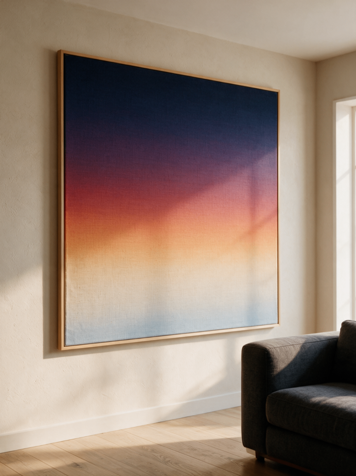 Customer canvas hanging in a home — Porto